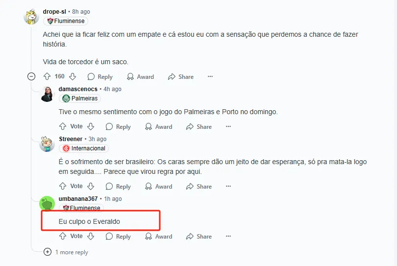 Eu culpo o Everaldo